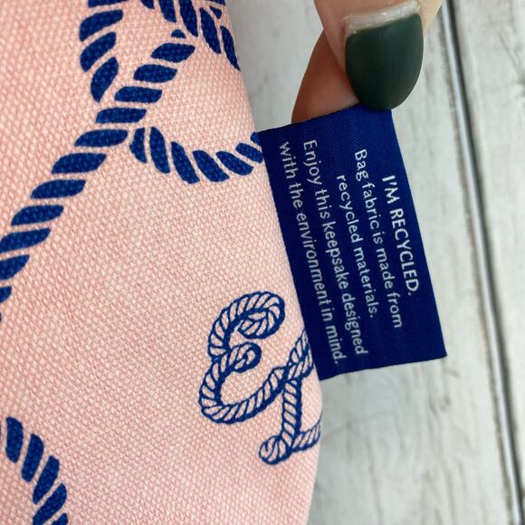 NWT Estée Lauder Pink Nautical Canvas Beach Tote Travel Bag - Picture 7 of 16